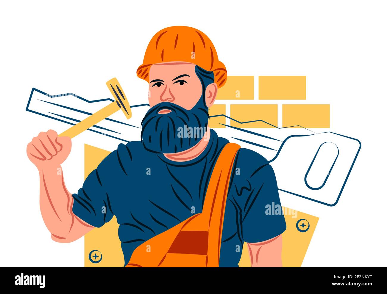 Vector Builder dans l'ombre des lignes vives Illustration de Vecteur