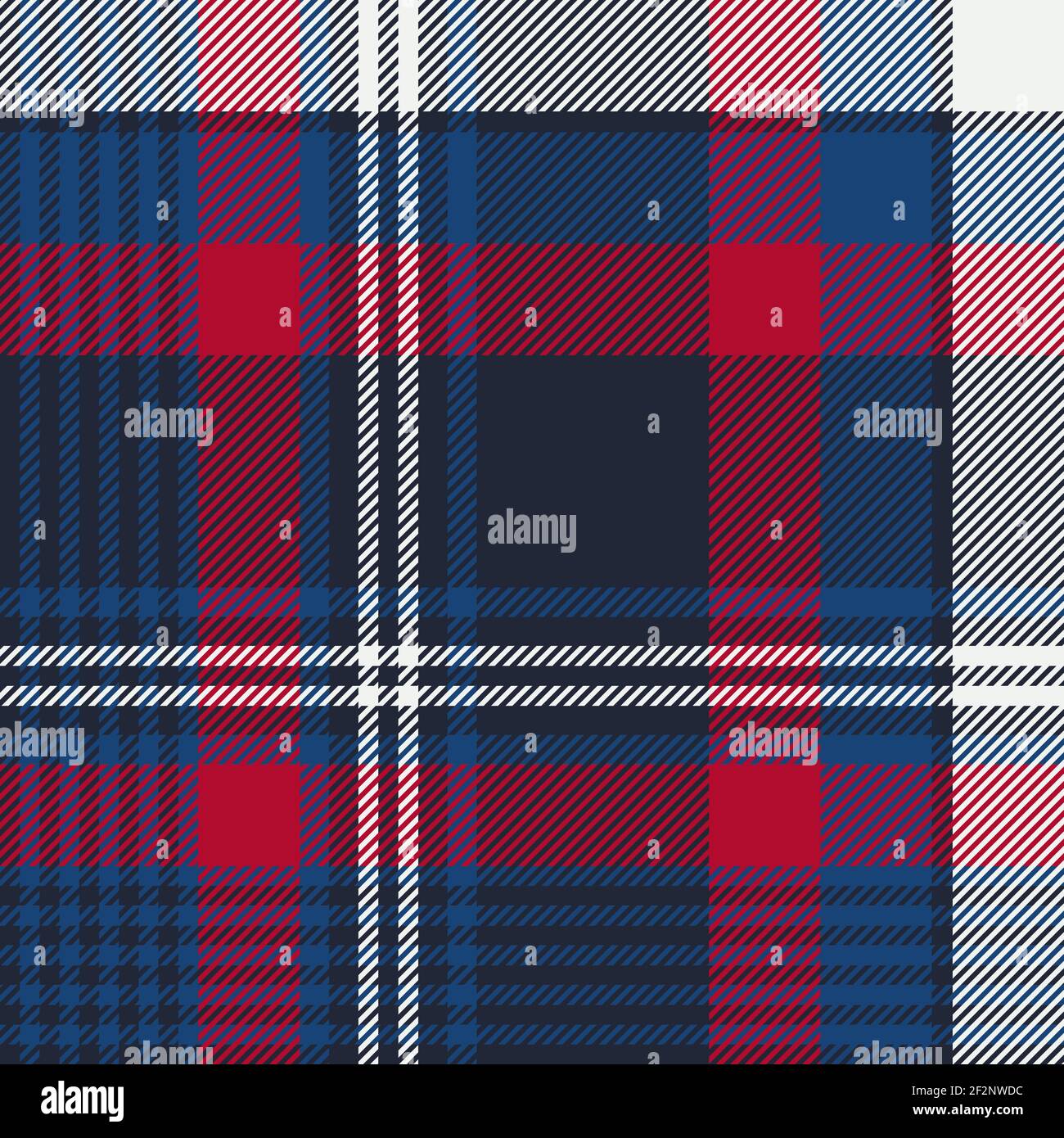 Illustration vectorielle à motif écossais bleu marine et rouge sans couture. Texture à carreaux pour un motif textile de mode. Illustration de Vecteur