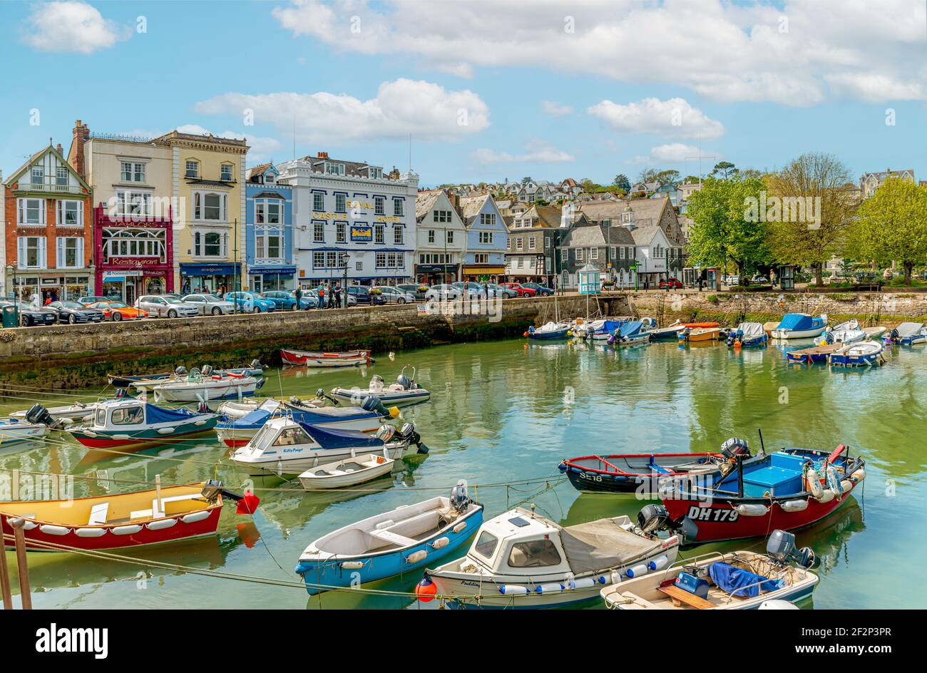 Port de plaisance pour bateaux de pêche au port de Dartmouth, Devon, Angleterre Banque D'Images