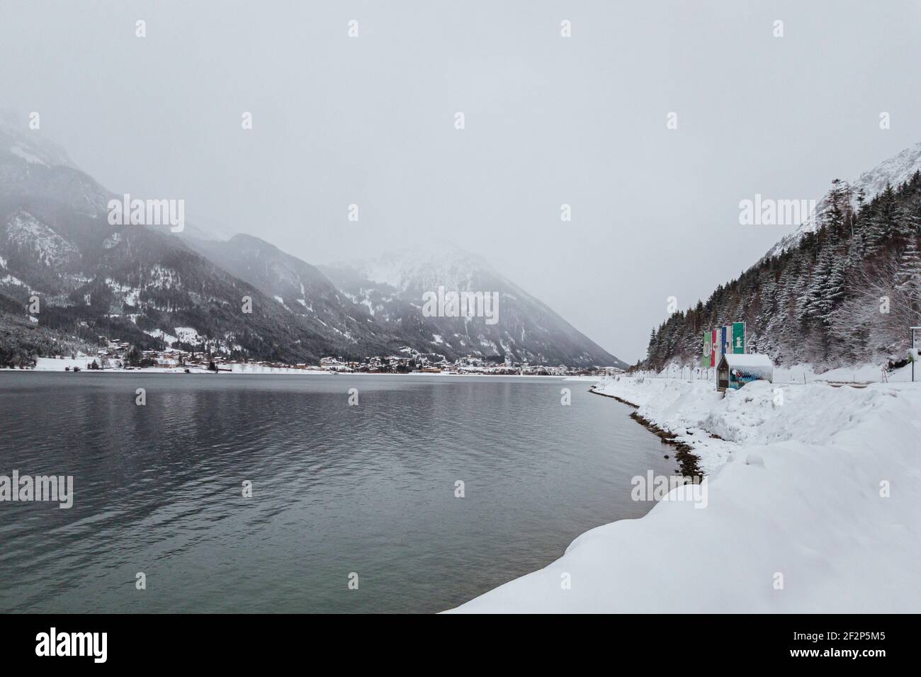 Autriche, Tyrol, Achensee en hiver Banque D'Images