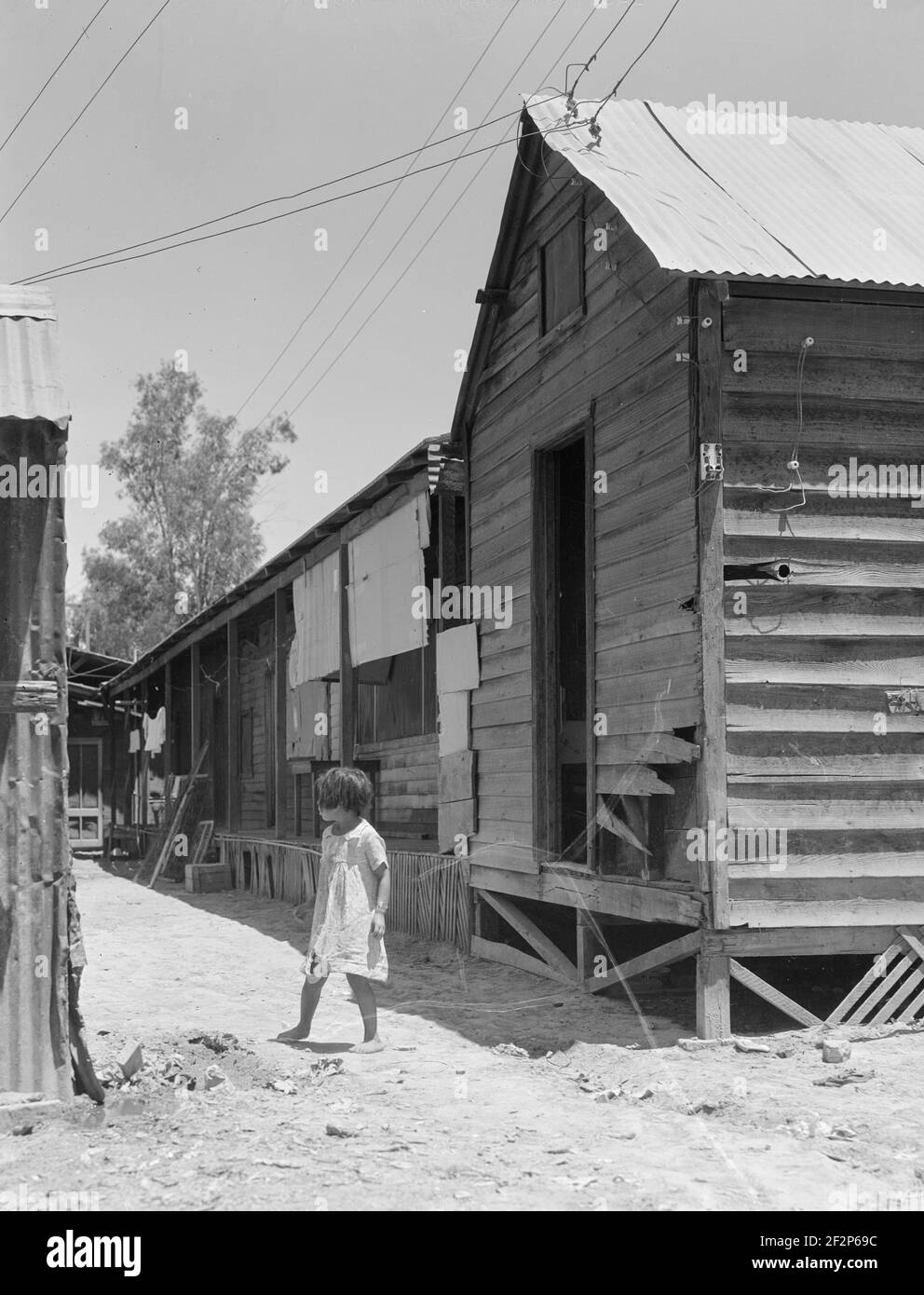 Domicile des travailleurs mexicains. Brawley, Imperial Valley, Californie juin 1935 . Photo de Dorothea Lange. Banque D'Images