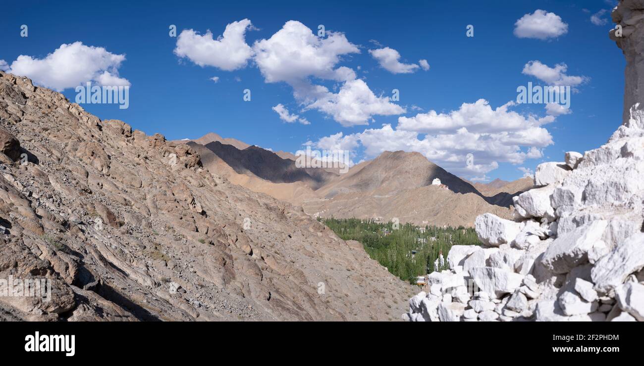 Le monastère Namgyal Tsemo Gompa sur la colline de Tsenmo, un point de vue sur Leh, Ladakh, Jammu et Cachemire, Inde, Asie Banque D'Images