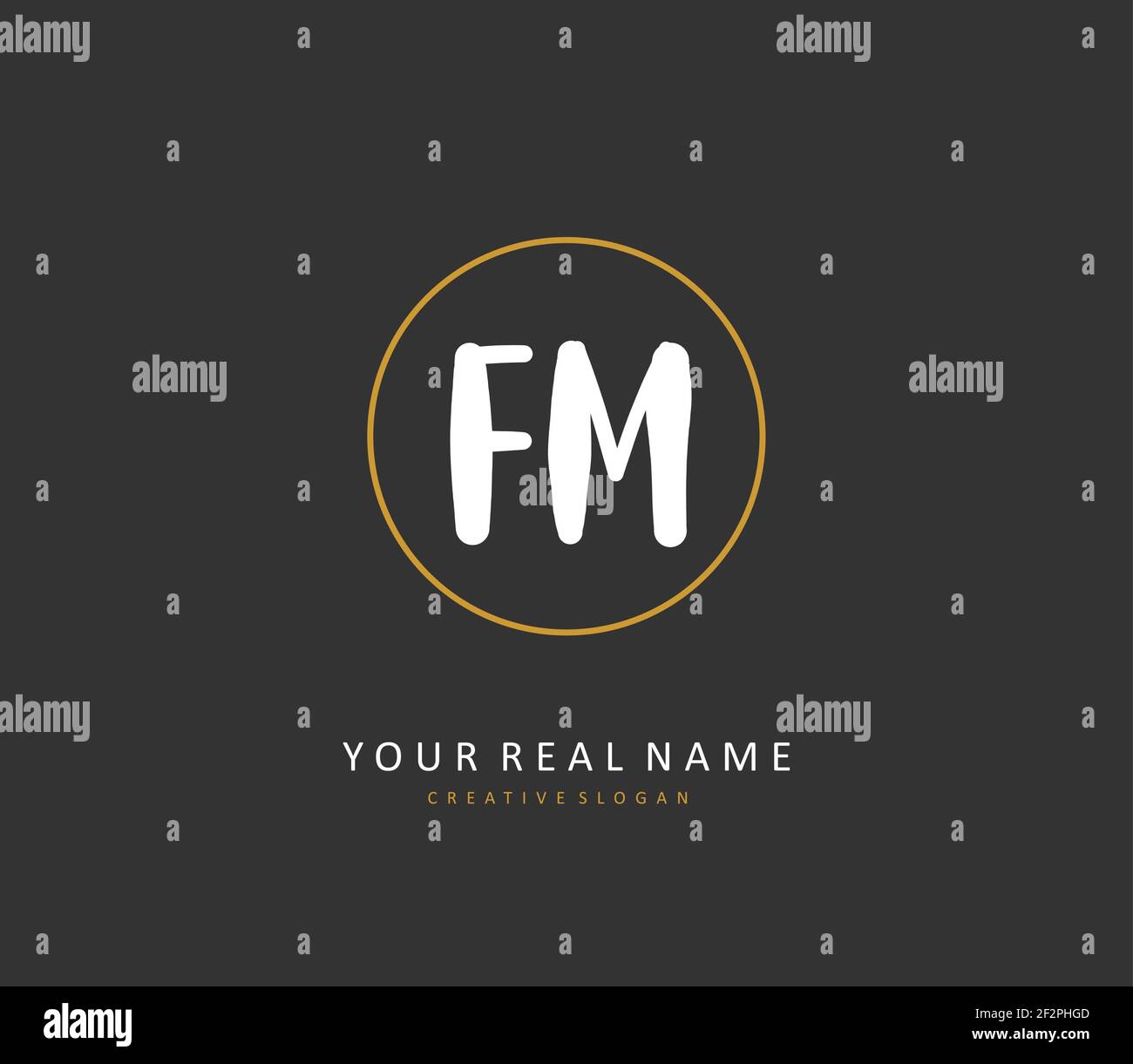 F M FM lettre initiale écriture manuscrite et logo de signature. Un concept d'écriture manuscrite logo initial avec élément de modèle. Illustration de Vecteur