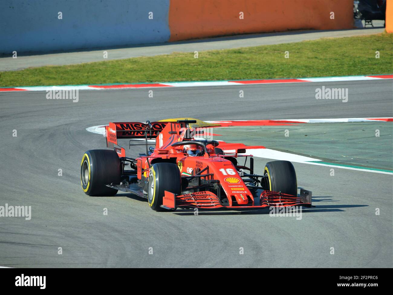 Charles Leclerc dans les sessions de formation du circuit Barcelone-Catalogne Banque D'Images
