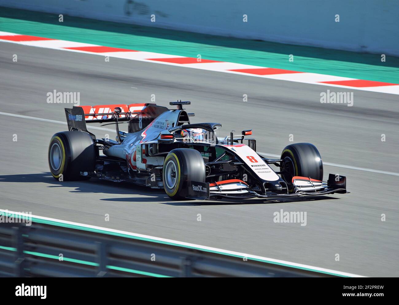 Romain Grosjean dans les sessions de formation du circuit Barcelone-Catalogne Banque D'Images