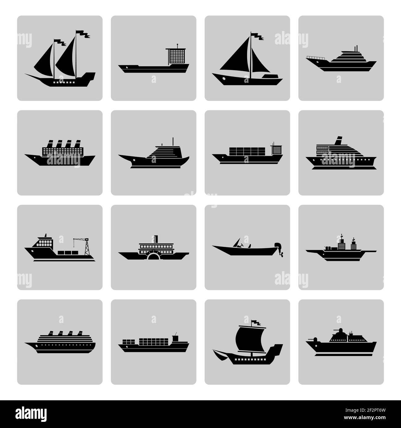 Voiliers à voile et bateaux de croisière ensemble d'icônes de silhouette noire illustration vectorielle isolée Illustration de Vecteur