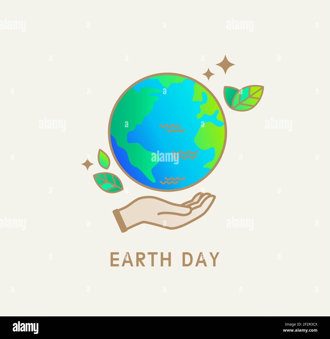 Symbole jour de la terre, icône pour la sécurité de l'environnement. Illustration de Vecteur