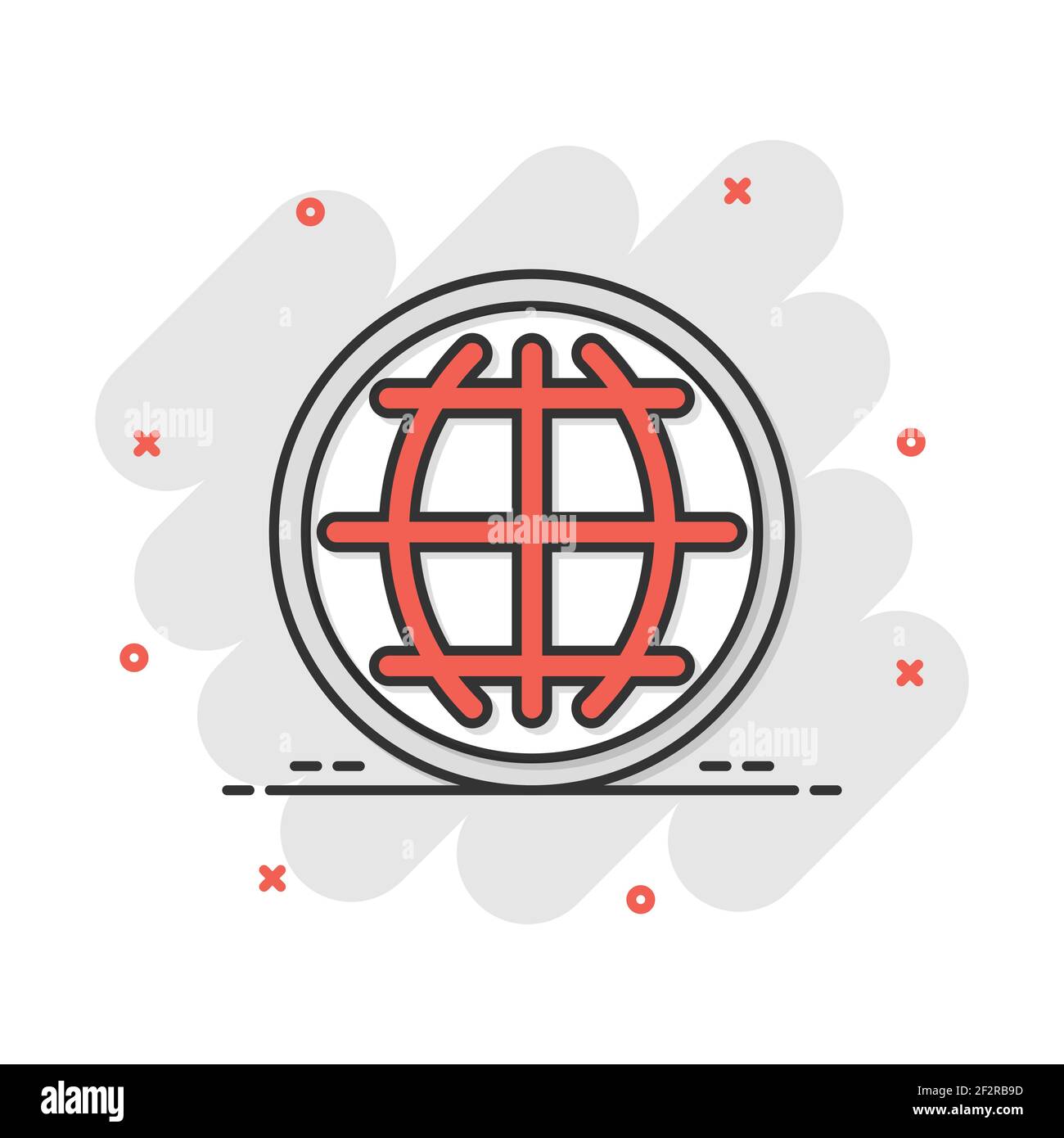 Vector cartoon choisir ou modifier l'icône de la langue dans le style comique. Globe world communication sign illustration pictogramme. Effet splash world business conc Illustration de Vecteur