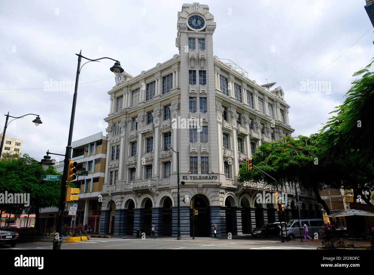 Equateur Guayaquil - Bâtiment de style colonial à Malecon Simon Bolivar rue Banque D'Images