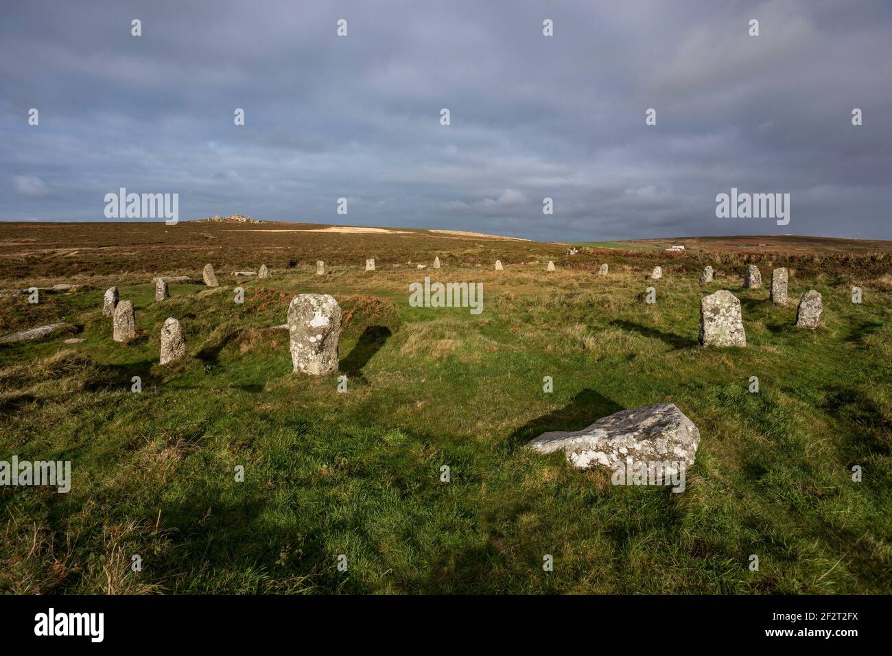 Tregeseal East Stone Circle ; St Just ; Cornwall ; Royaume-Uni Banque D'Images