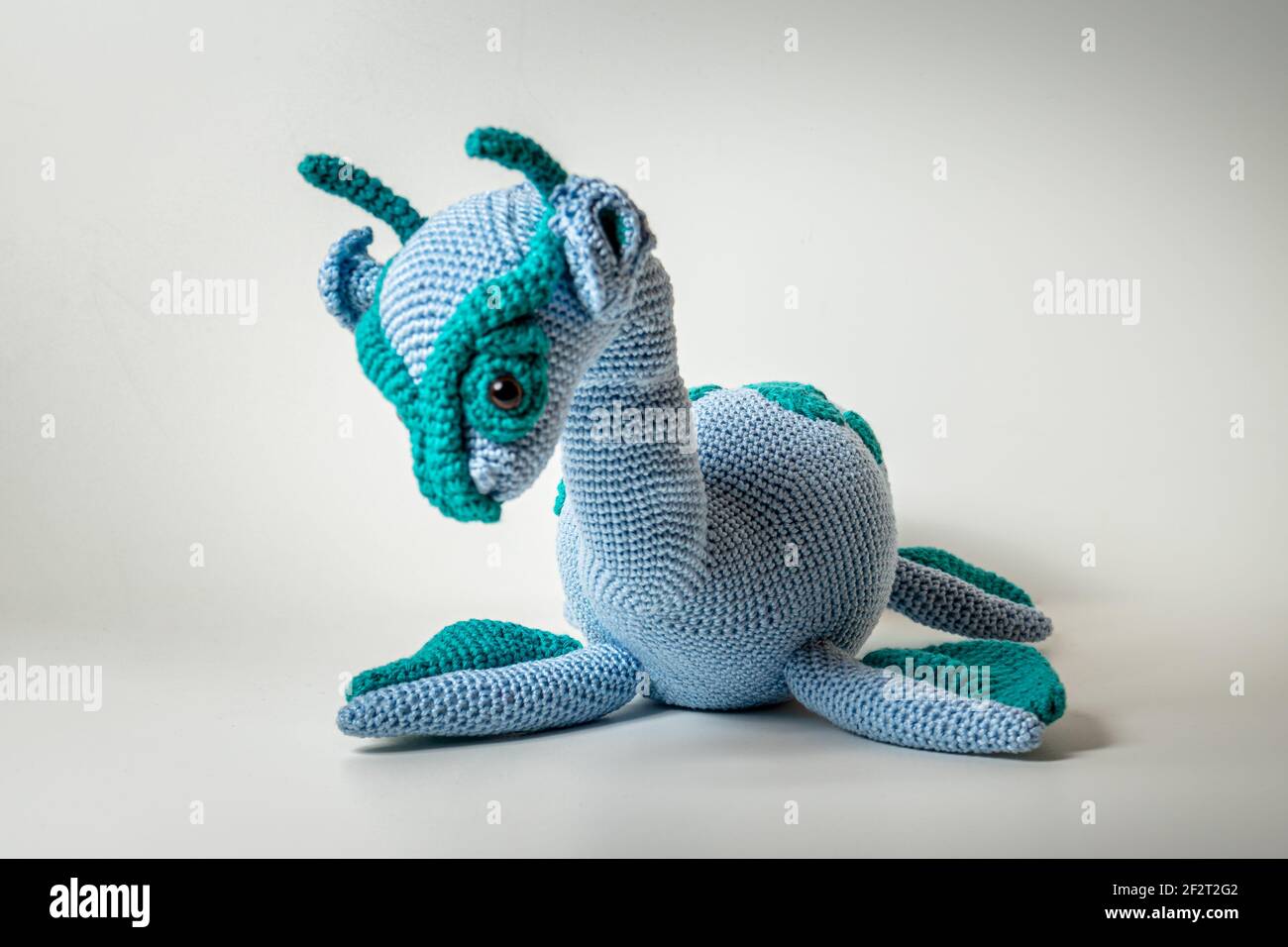 Amigurumi Nessi Sea Monster en laine de Bavière Banque D'Images