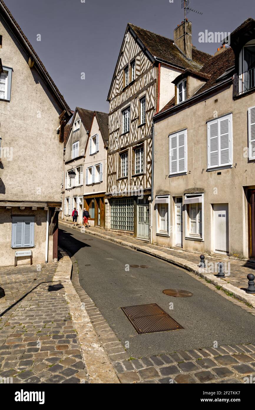 Vieilles maisons de Chartres Banque D'Images