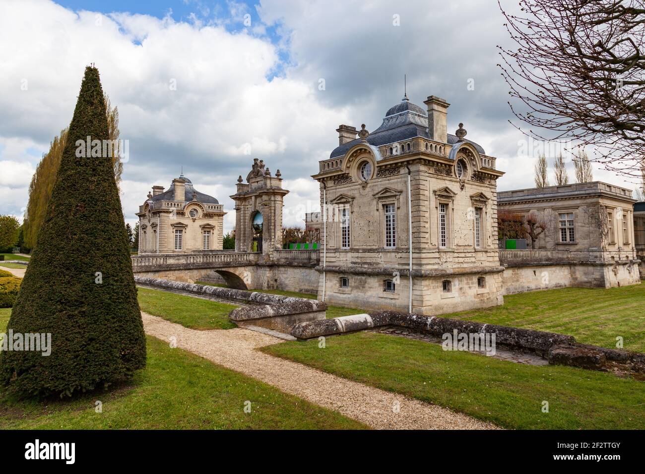 Château de Blerancourt dans le département de Mayenne de Picardie, France Banque D'Images