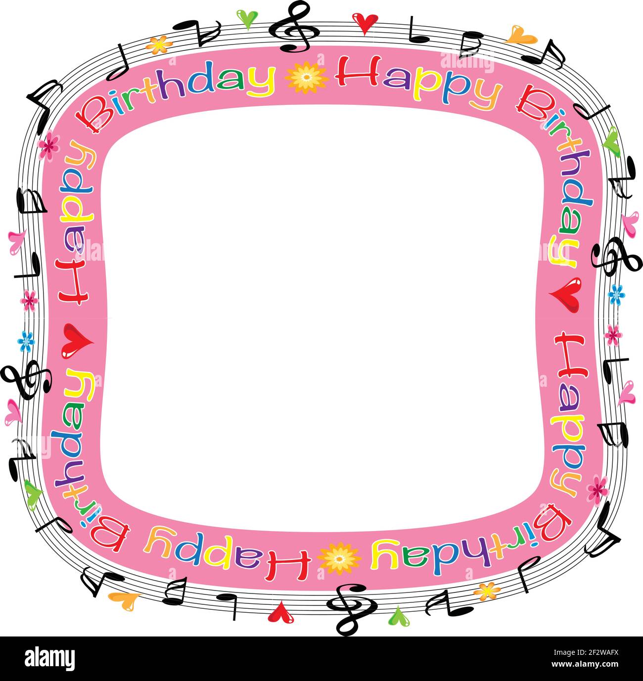 Joyeux Anniversaire Bordure Musicale Image Vectorielle Stock Alamy