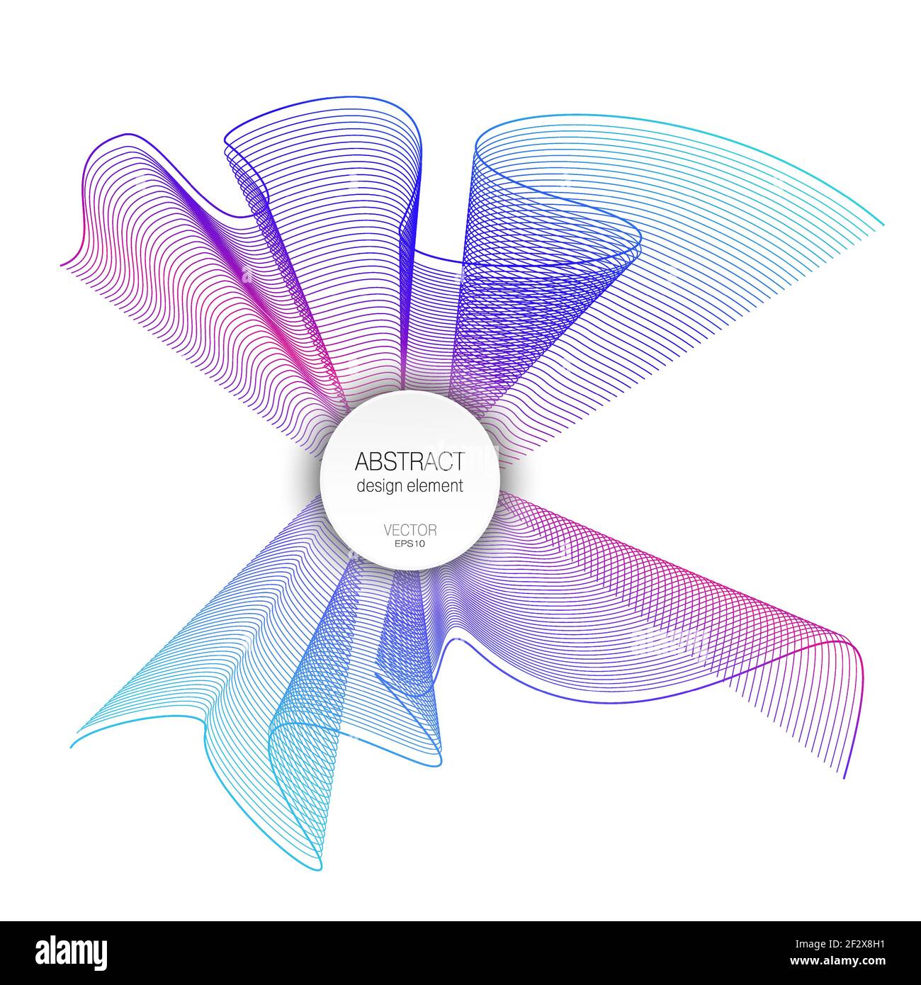 Imitation d'arc de voile de couleur. Dégradé bleu, violet, magenta. Forme d'onde élégante. Motif d'onde vectorielle. Écharpe fluide et onduleuse, filet. Design art Illustration de Vecteur