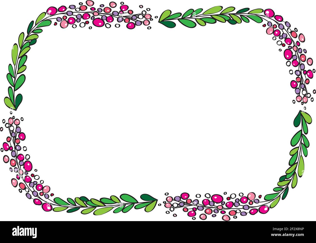 arrière-plan de la carte de cadre de bordure de fleurs Illustration de Vecteur