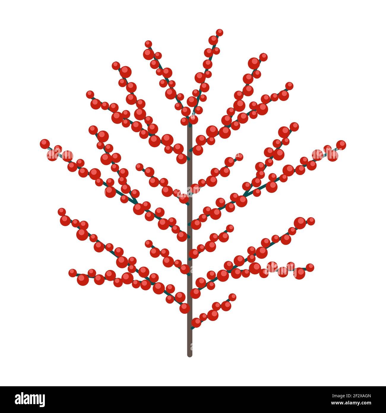 Simple branche minimaliste avec petites baies. Collection florale de plantes élégantes et colorées pour une décoration de saison. Icônes stylisées de la botanique. Stock v Illustration de Vecteur