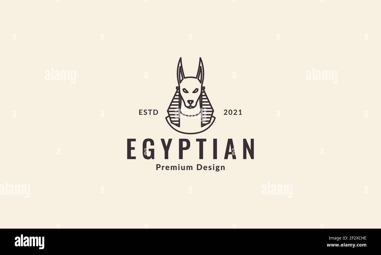 égypte anubis chien lignes logo vecteur symbole icône illustration design Illustration de Vecteur