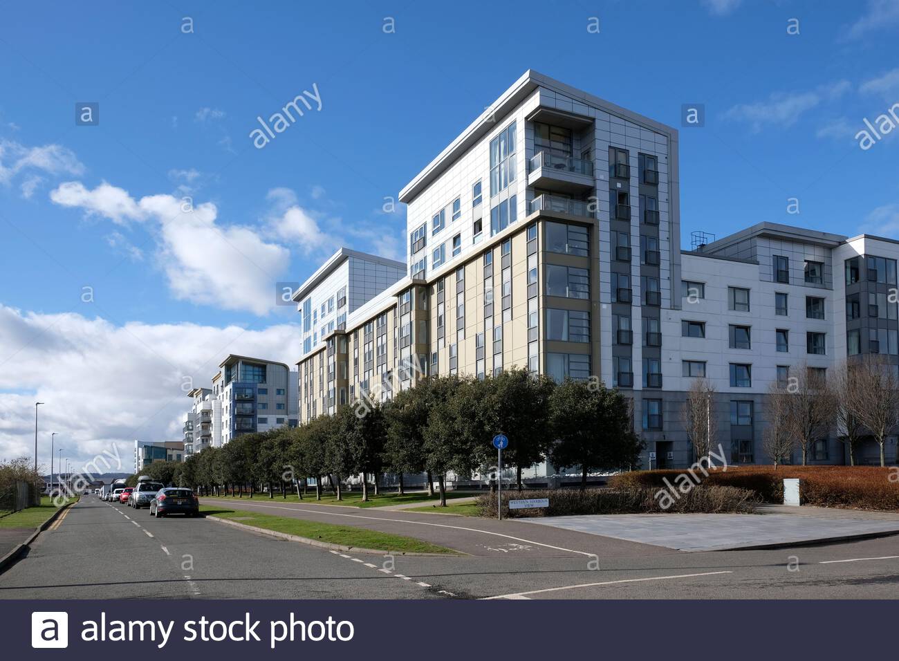 Etablissement résidentiel moderne au bord de l'eau de Leith, Édimbourg, Écosse Banque D'Images