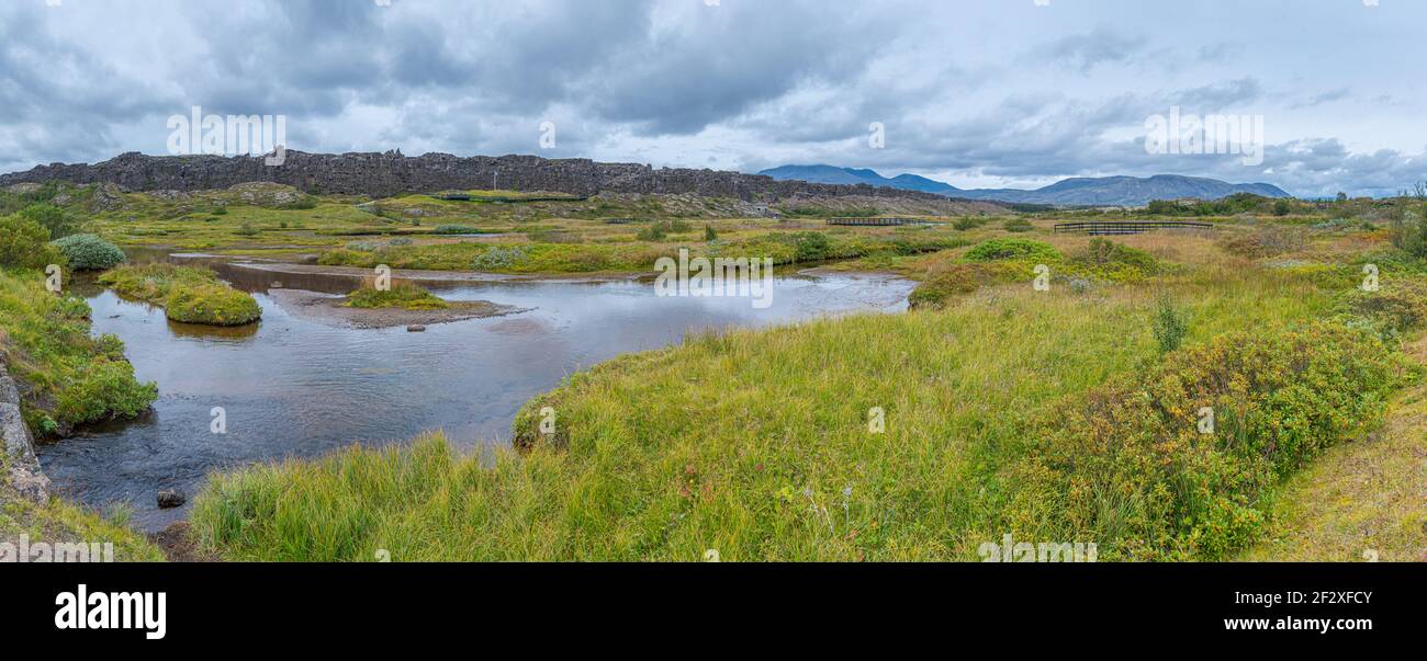 Paysage du parc national de Thingvellir en Islande Banque D'Images