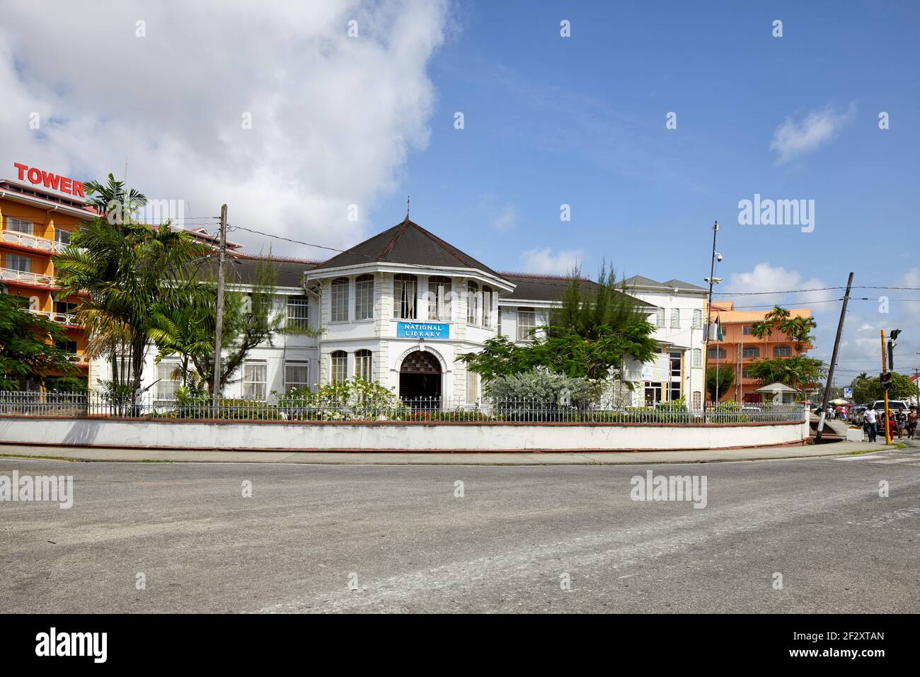 Bibliothèque nationale sur Church Street à Georgetown, Guyana, Amérique du Sud Banque D'Images