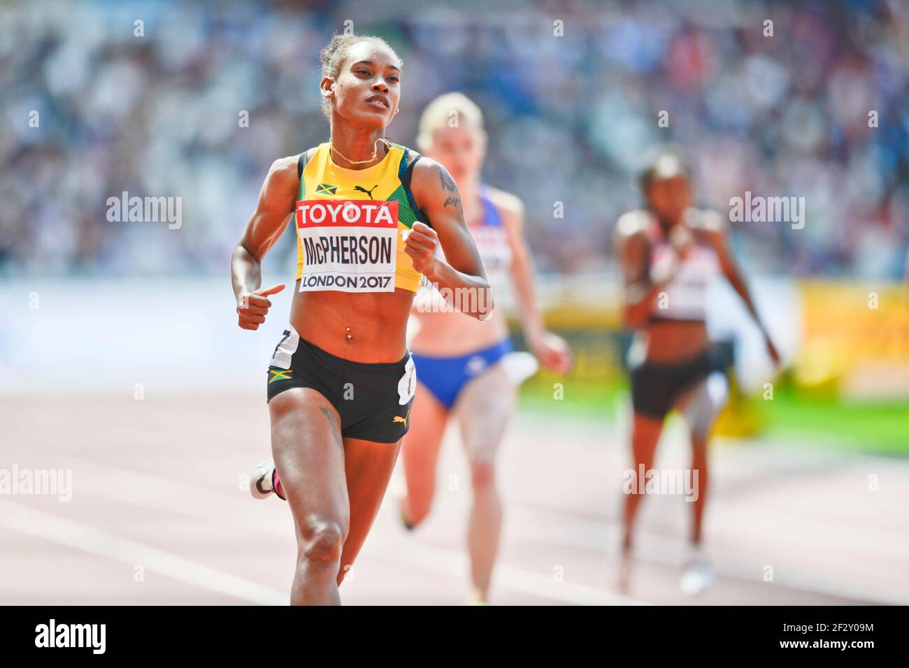 Stephenie Ann McPherson (Jamaïque). 400 mètres femmes, Heats. Championnats du monde d'athlétisme de l'IAAF, Londres 2017 Banque D'Images