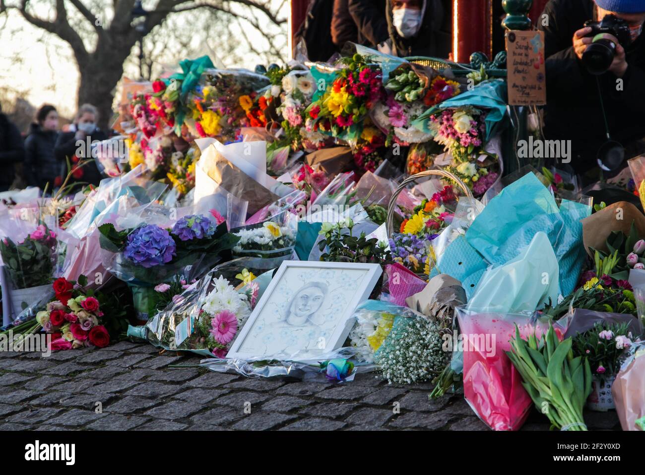 Londres, Royaume-Uni, 13 mars 2021. Une vigile à la mémoire de Sarah Everard et contre la violence envers les femmes à Clapham Common. Crédit : Ollie Cole/Alay Live News Banque D'Images