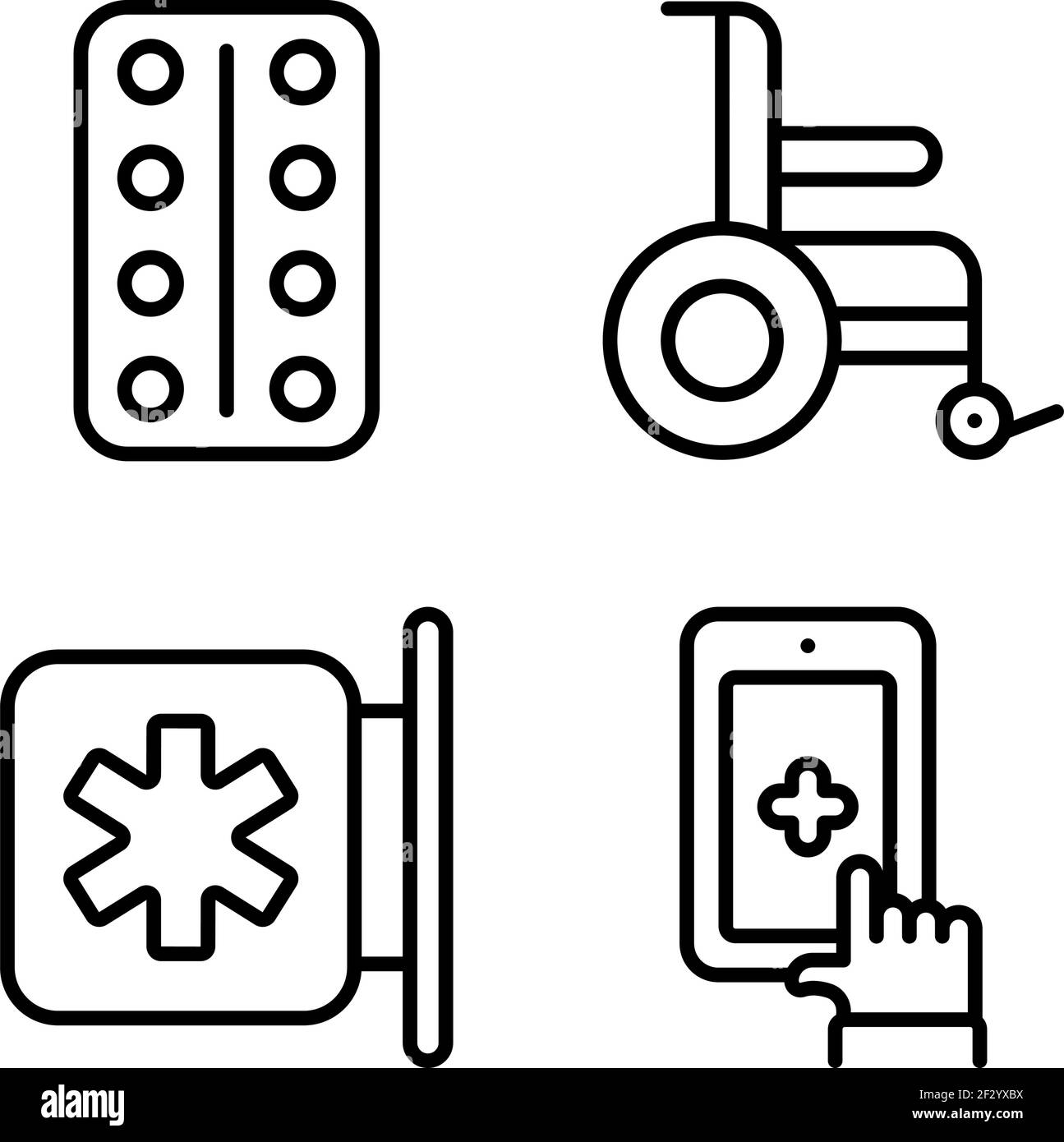 Pack d'icônes linéaires médicales et médicales Illustration de Vecteur