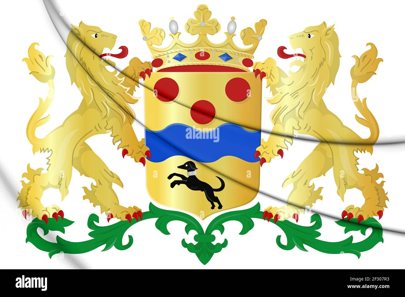 3D Berkelland blason (Gelderland), pays-Bas. Illustration 3D. Banque D'Images