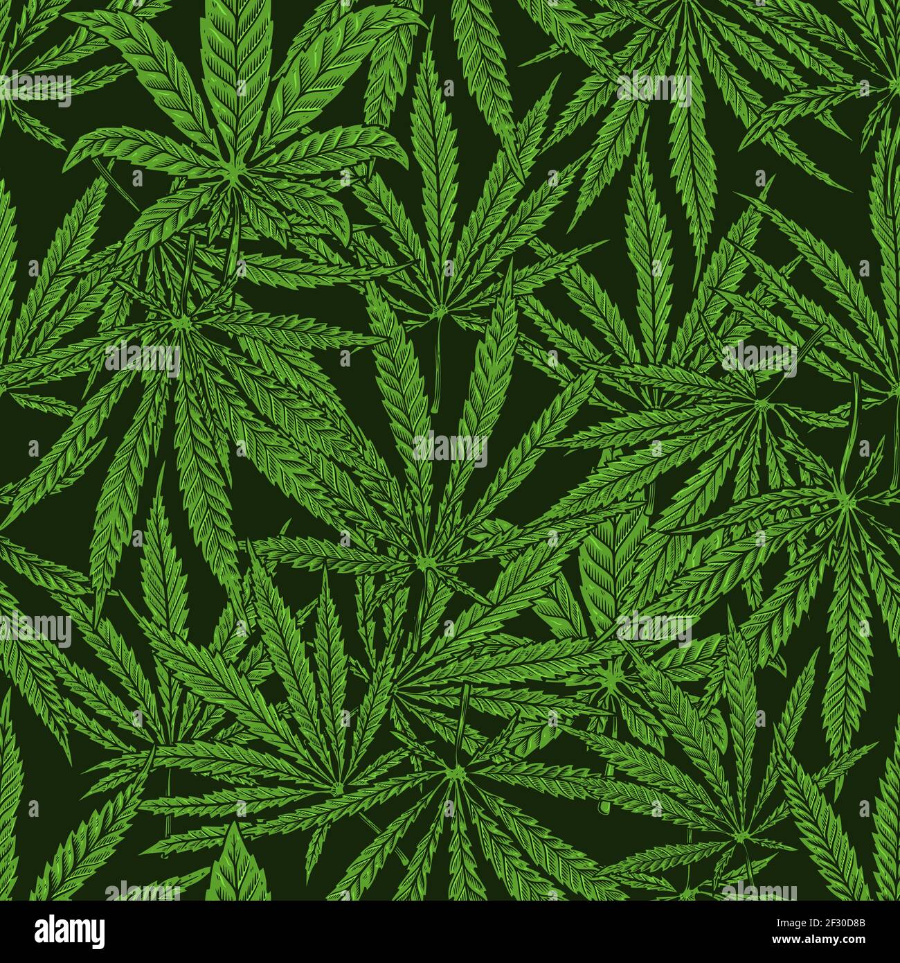 Schéma sans couture avec des feuilles de cannabis. Pour affiche, carte, bannière, prospectus. Illustration vectorielle Illustration de Vecteur