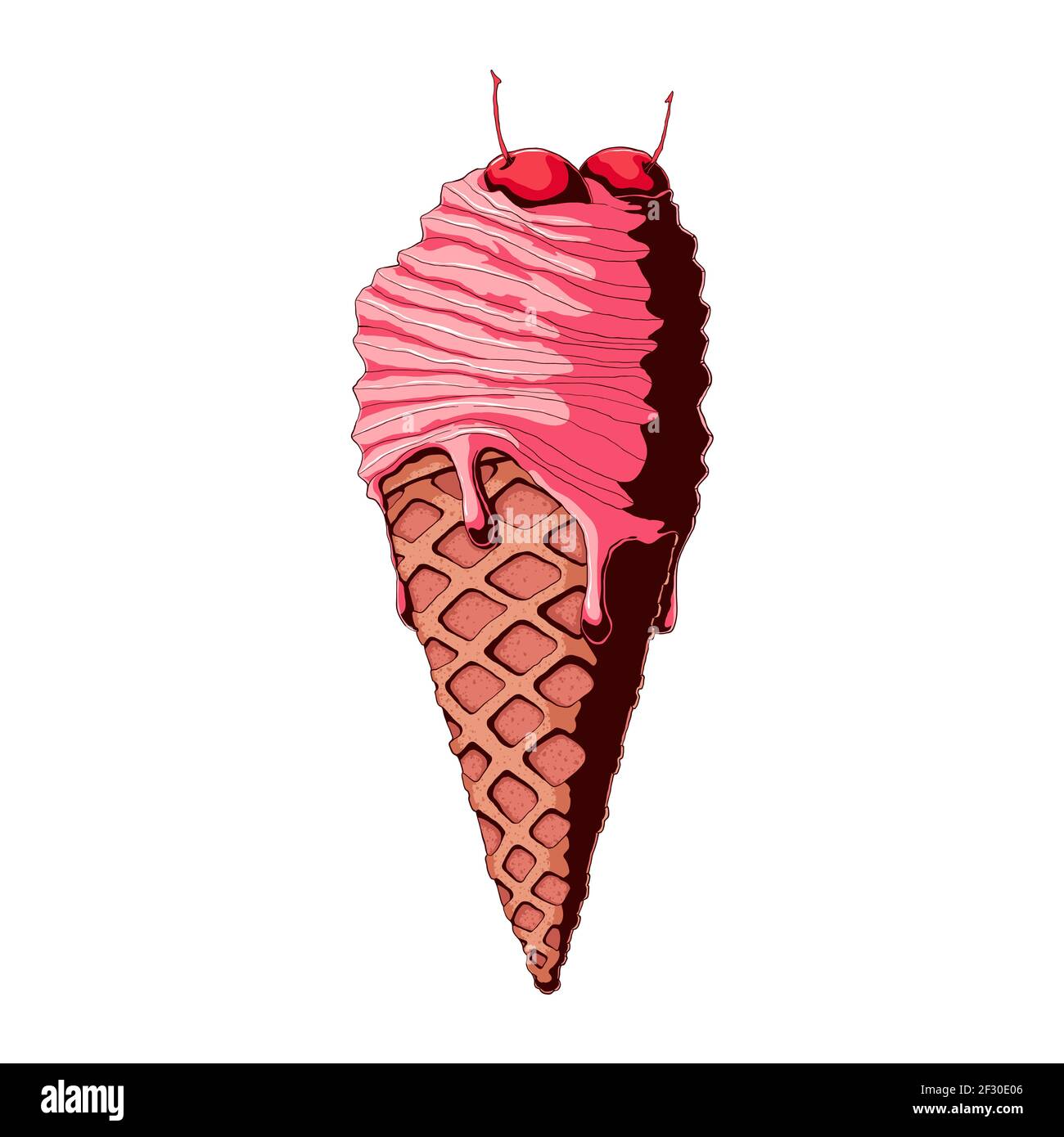 Débardeur Crème Glacée Battement De Cœur – Cône Glace Fun – T-Shirt Été Desserts Amusant