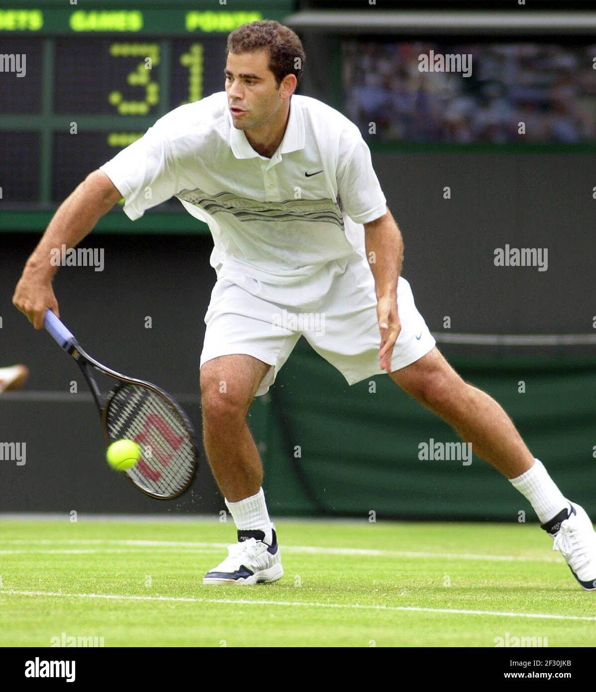 Championnat de tennis de Wimbledon juillet 2001 PETE SAMPRAS Banque D'Images