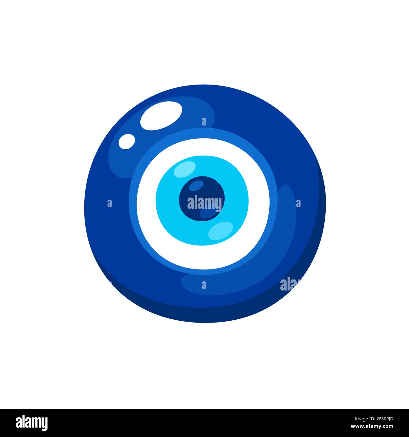 Nazar Boncugu, amulette turque de l'oeil de Evil. Breloque en verre, symbole de protection. Illustration de clip art vectoriel isolée. Illustration de Vecteur