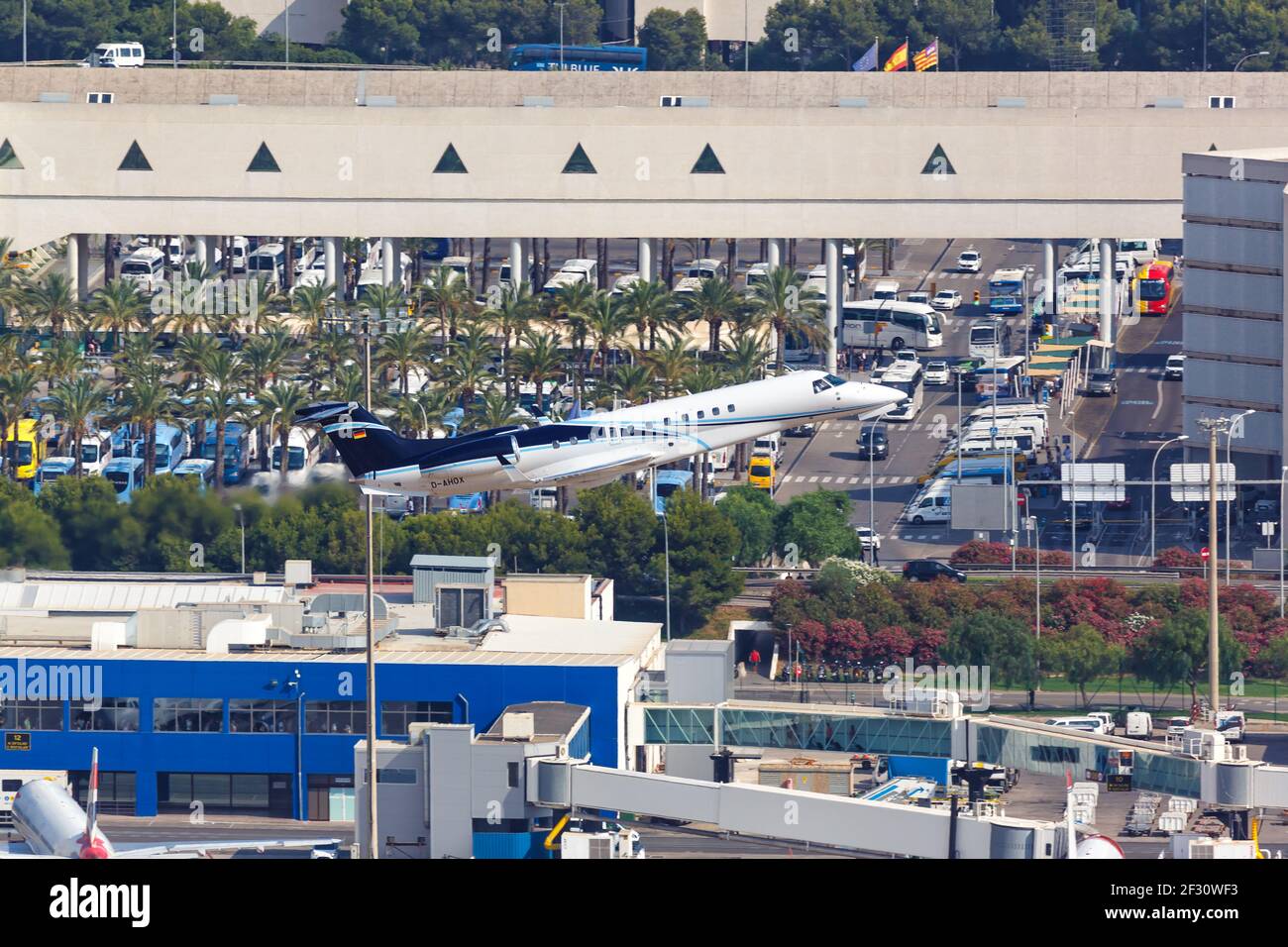 Palma de Majorque, Espagne - 21 juillet 2018 : photo aérienne d'un avion Air Hamburg Embraer Legacy 650 à l'aéroport de Palma de Majorque en Espagne. Banque D'Images