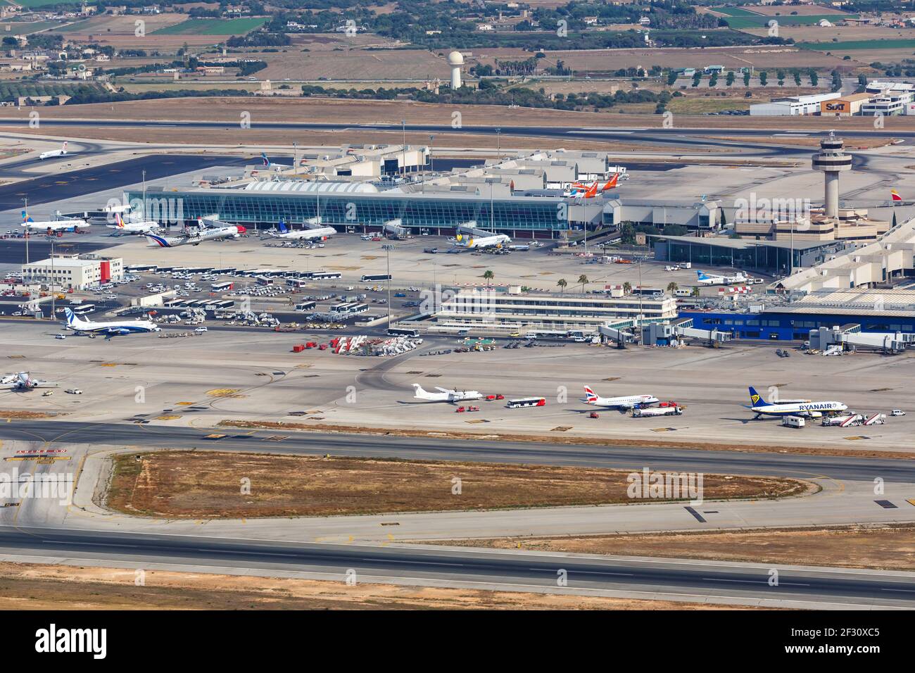 Palma de Majorque, Espagne - 21 juillet 2018 : photo aérienne de l'aéroport de Palma de Majorque en Espagne. Banque D'Images