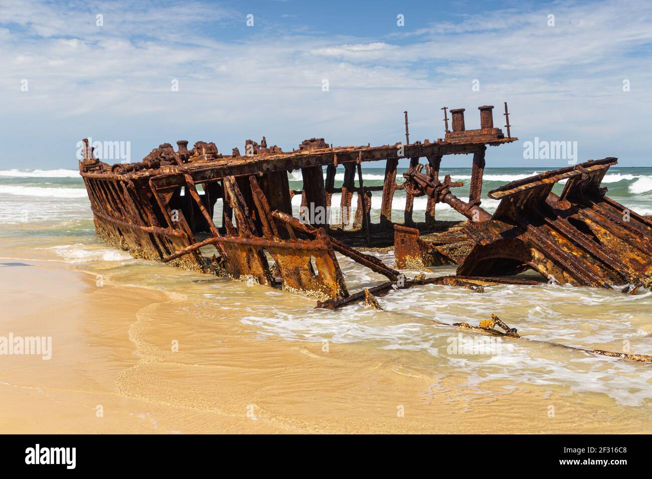 Le naufrage S.S. Maheno sur Fraser Island dans le Queensland, en Australie Banque D'Images
