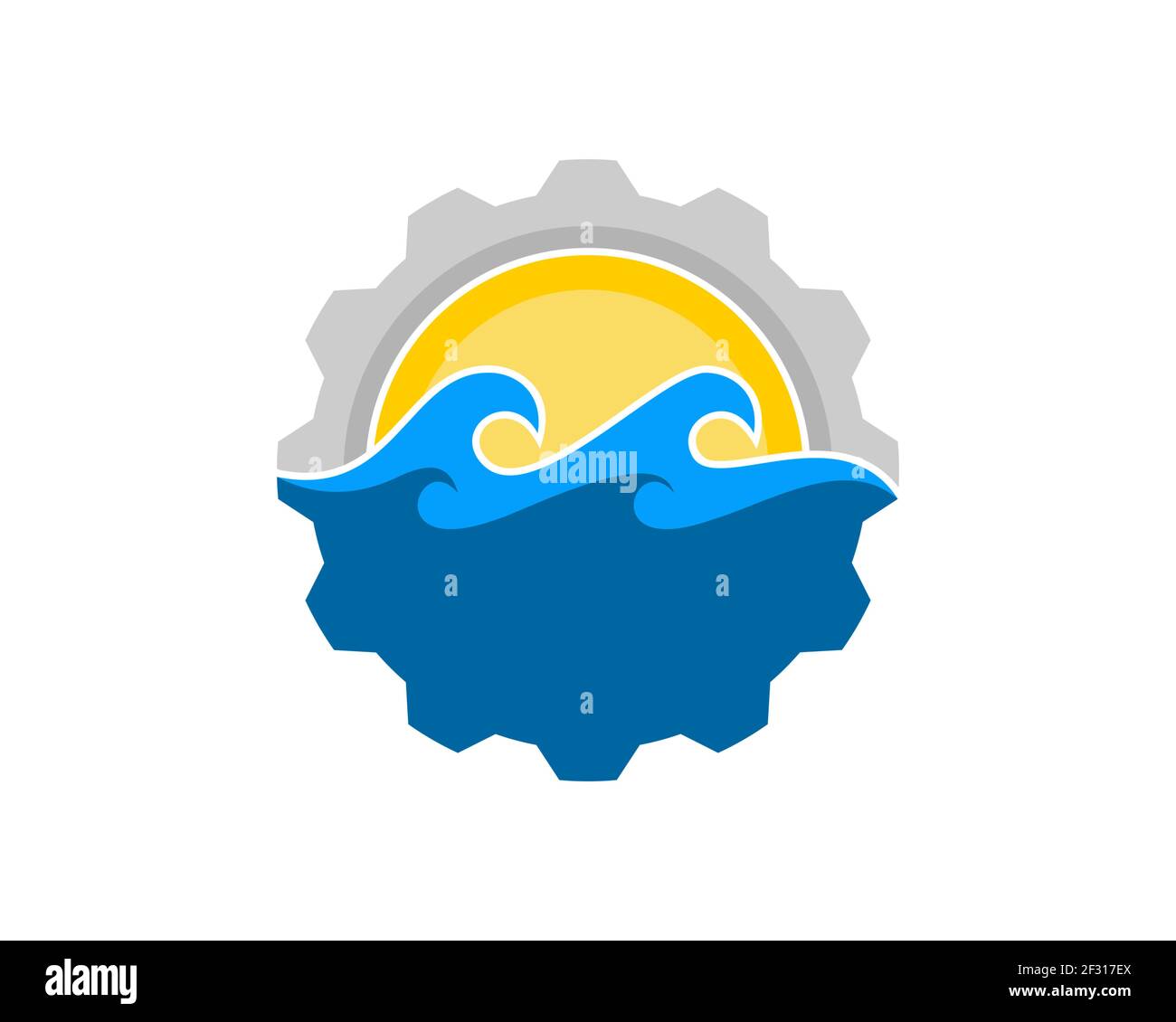 Équipement avec vague de mer à l'intérieur Banque D'Images