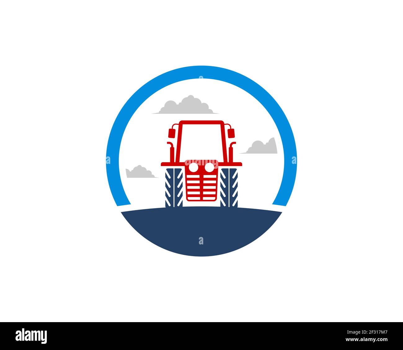 Forme de cercle avec tracteur agricole dans le champ Banque D'Images