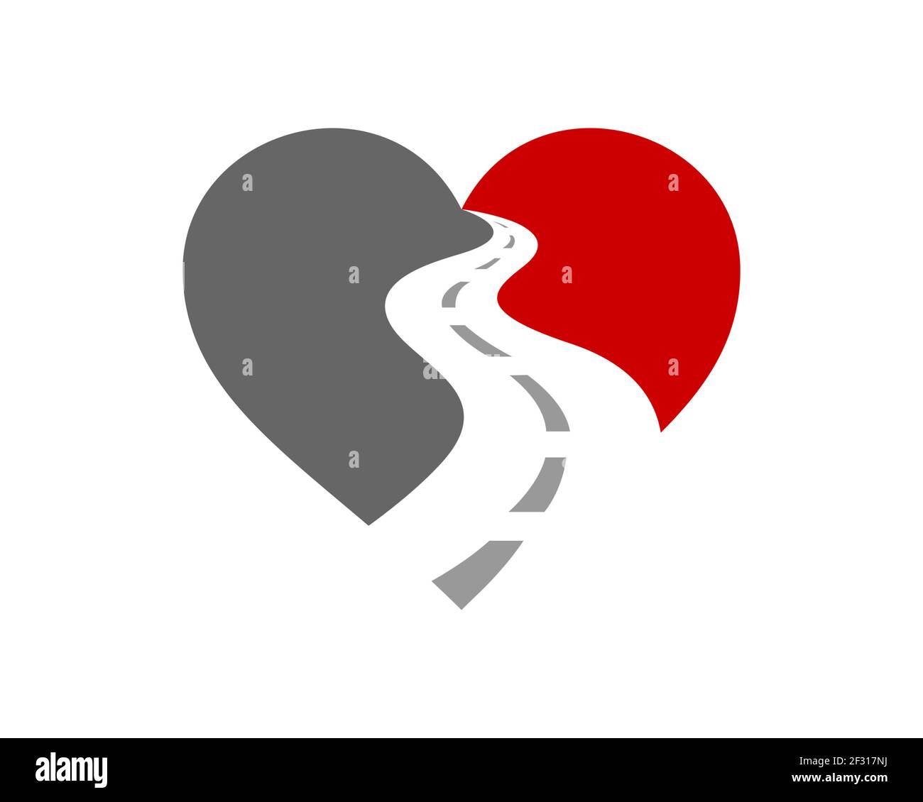 Logo « Love Road Way Asphalt » Banque D'Images