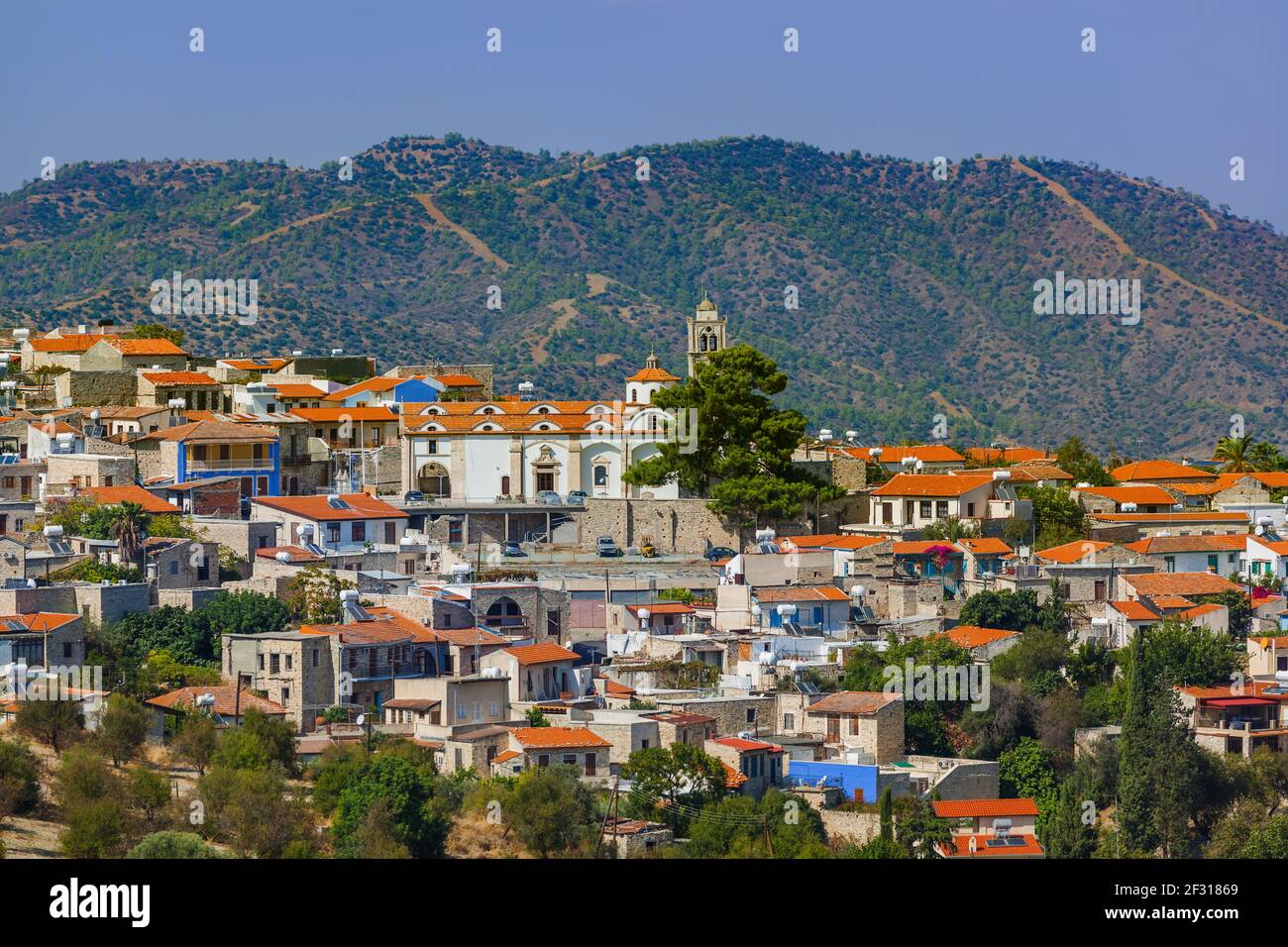 Village de montagne Lefkara sur l'île de Chypre Banque D'Images