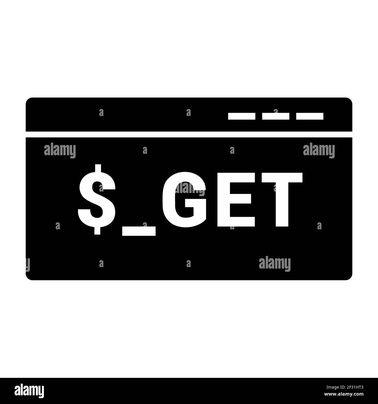 OBTENIR l'icône de code isolée sur fond blanc style plat. OBTENEZ Code Symbol pour votre conception de site Web, logo, application, interface utilisateur. Illustration vectorielle Illustration de Vecteur