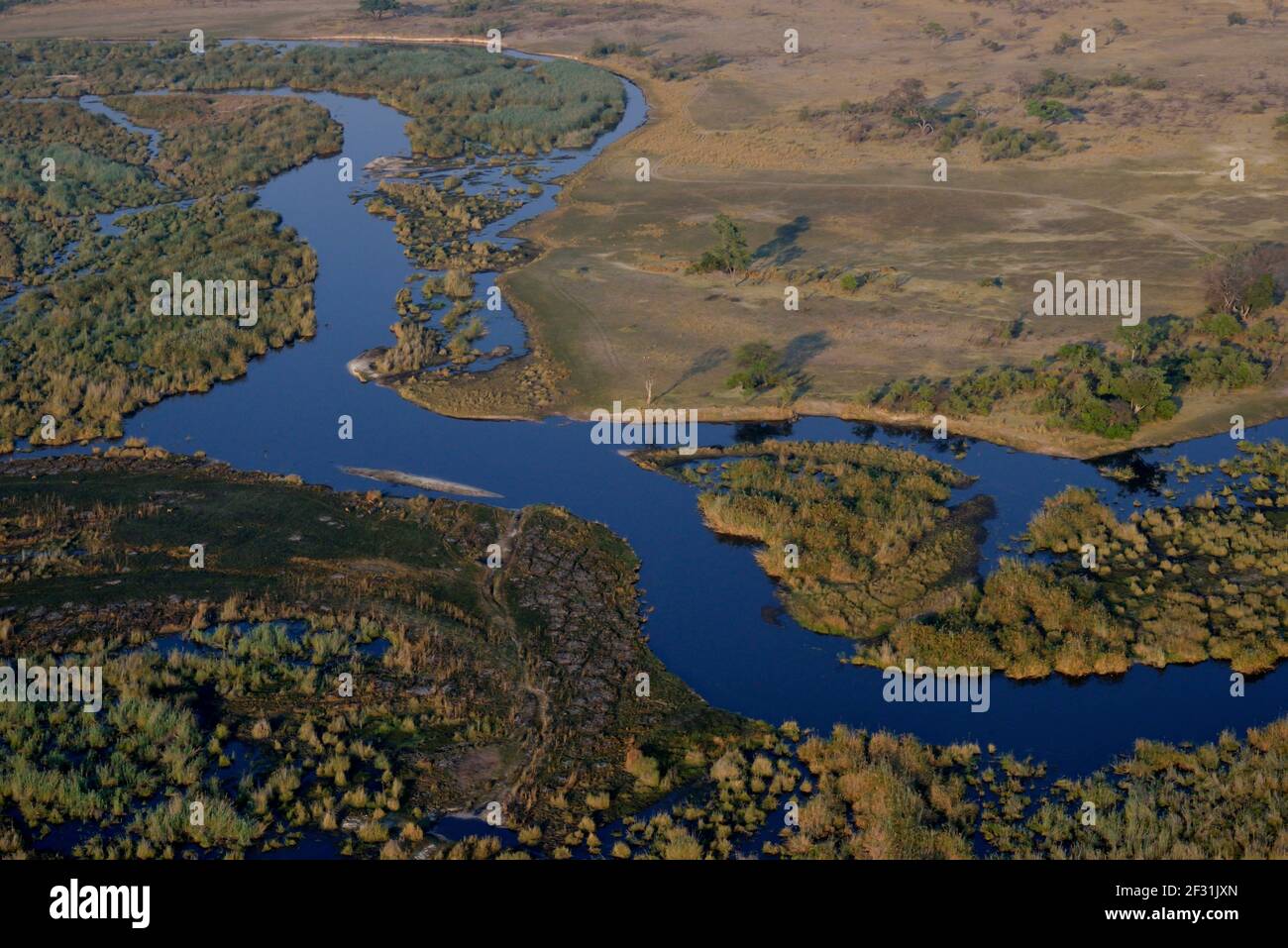 Géographie / Voyage, Namibie, photographie aérienne de la rivière Cuando, Parc national de Bwabwata, Zambèze re, droits-supplémentaires-autorisations-Info-non-disponible Banque D'Images