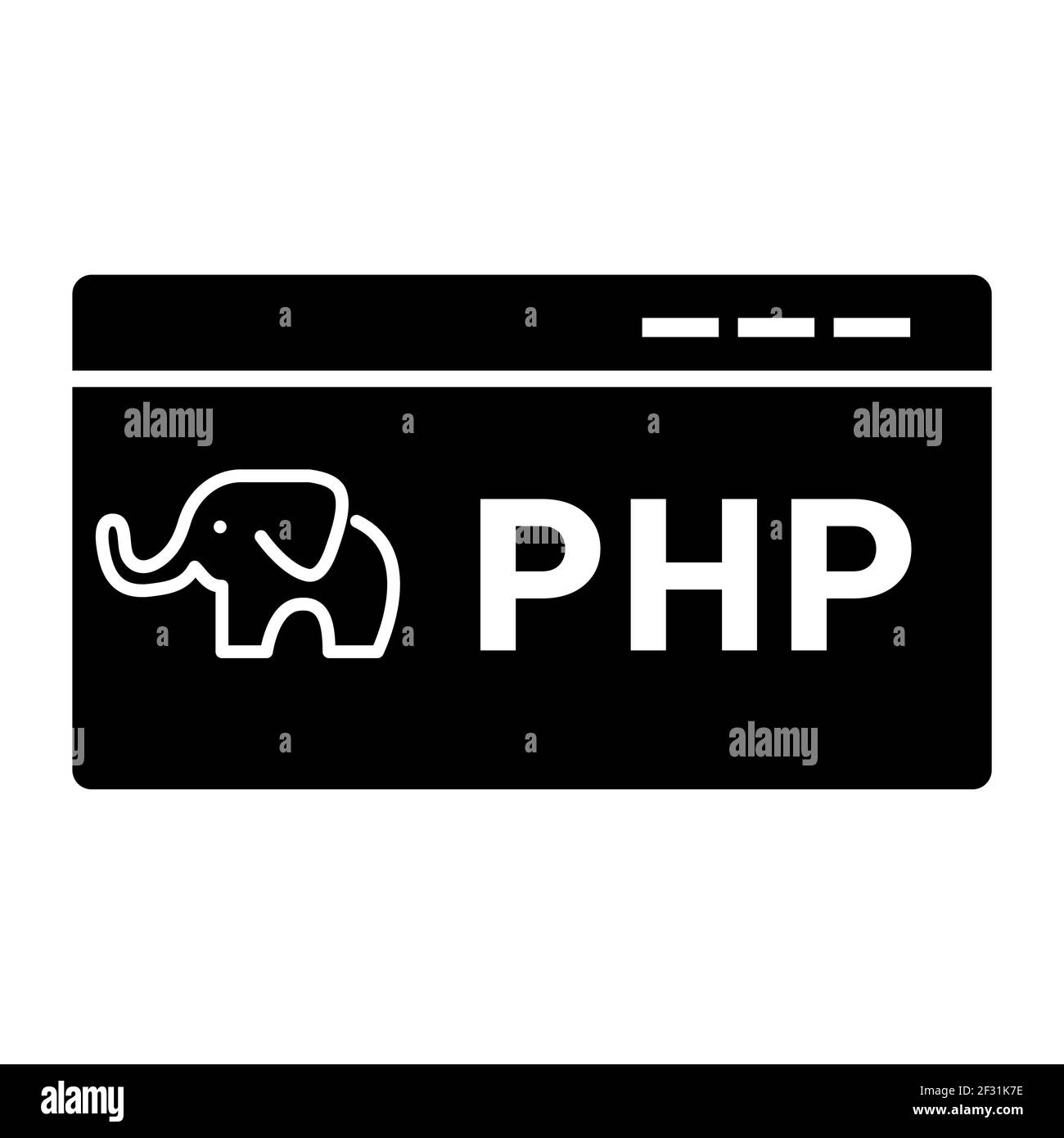 Icône PHP Elephant Code isolée sur fond blanc style plat. Symbole de code PHP pour votre conception de site Web, logo, application, interface utilisateur. Illustration vectorielle Illustration de Vecteur