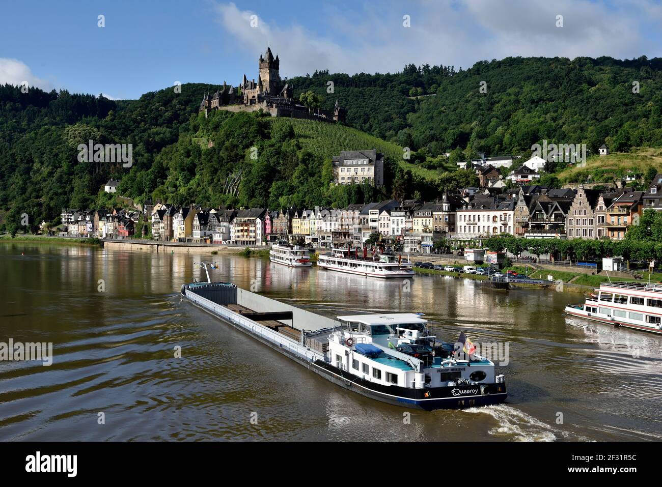Géographie / Voyage, Allemagne, cargo à Cochem à la Moselle, Rhénanie-Palatinat, droits-supplémentaires-dédouanement-Info-non-disponible Banque D'Images