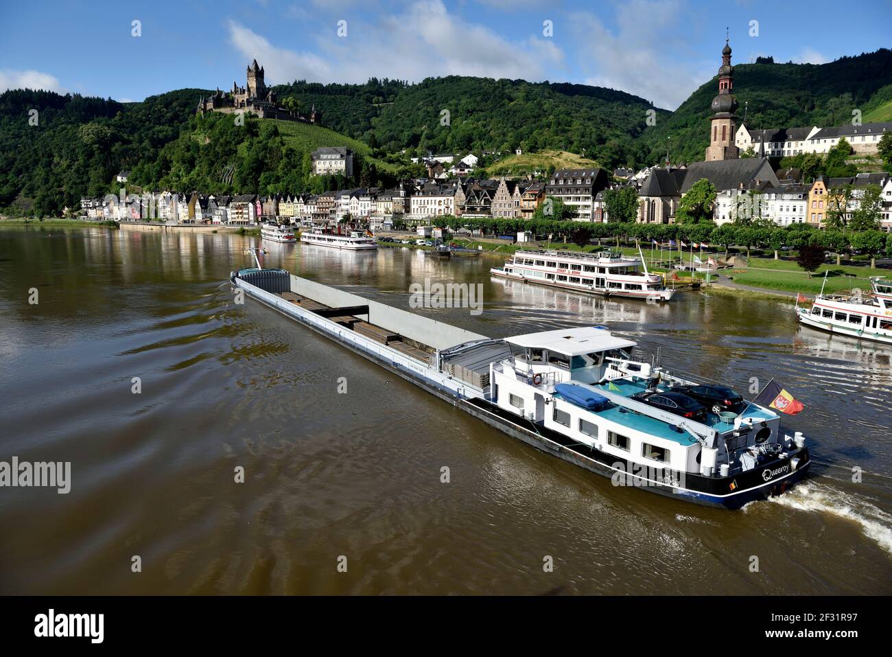 Géographie / Voyage, Allemagne, cargo à Cochem à la Moselle, Rhénanie-Palatinat, droits-supplémentaires-dédouanement-Info-non-disponible Banque D'Images