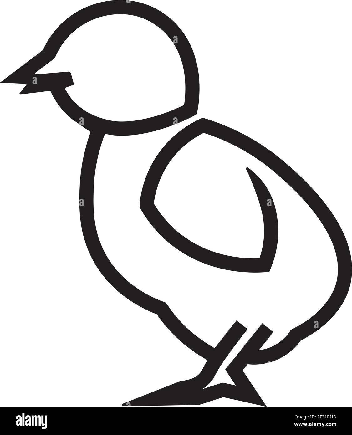Logo Little Chick en blanc Illustration de Vecteur