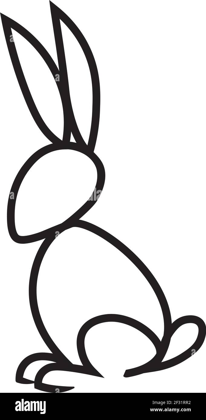 Logo lapin en forme de lapin sur fond blanc Illustration de Vecteur
