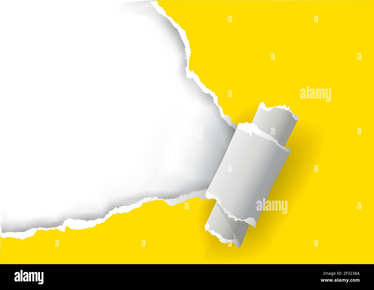 Papier déchiré jaune, modèle de bannière. Illustration de papier déchiré jaune avec emplacement pour votre image ou votre texte. Vecteur disponible. Illustration de Vecteur