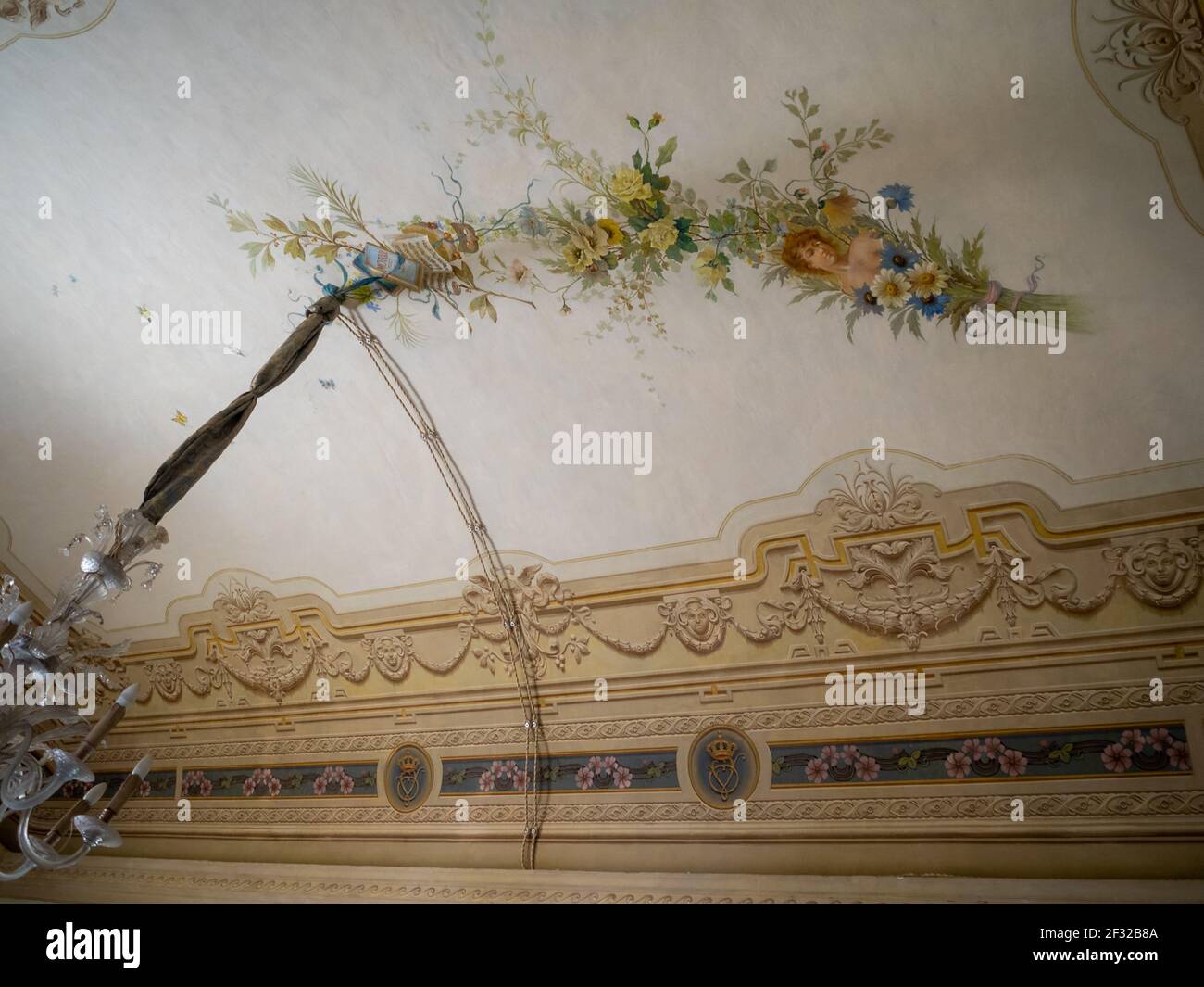 Fresques de plafond de Palazzo Nicolaci, Noto Banque D'Images