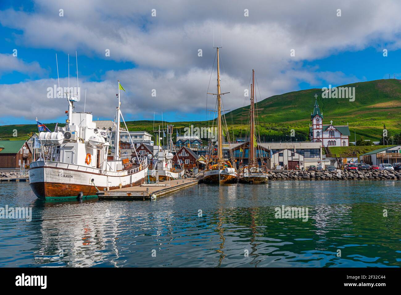 Husavik, Islande, 17 août 2020 : vue sur le port de Husavik, Islande Banque D'Images